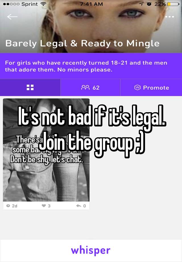 It's not bad if it's legal. Join the group ;)