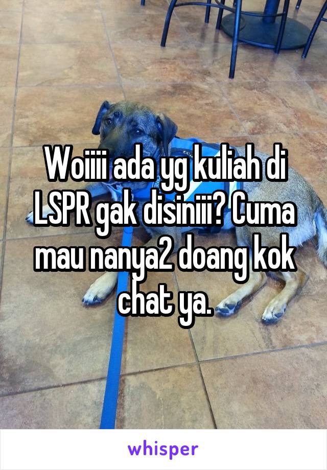 Woiiii ada yg kuliah di LSPR gak disiniii? Cuma mau nanya2 doang kok chat ya.