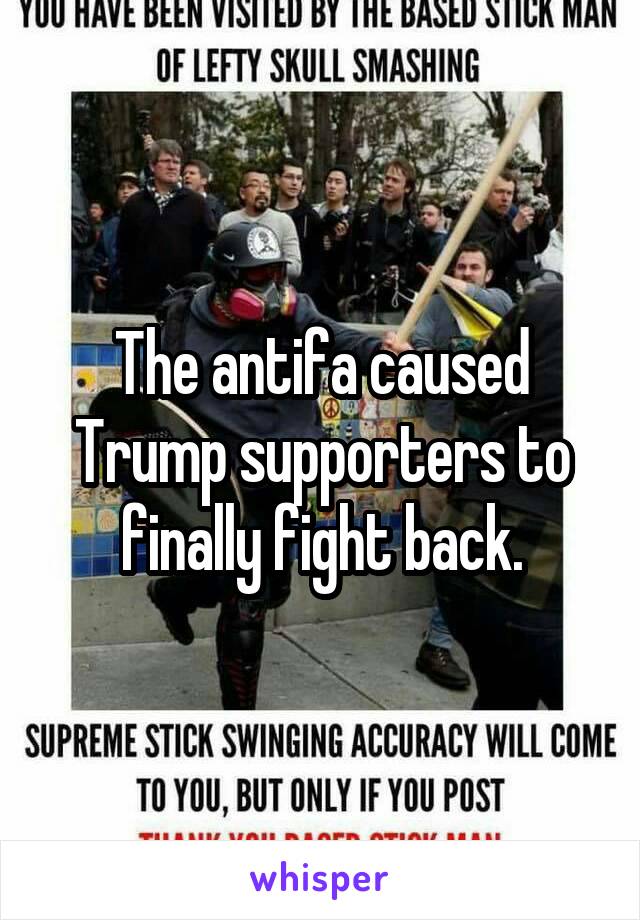 The antifa caused Trump supporters to finally fight back.