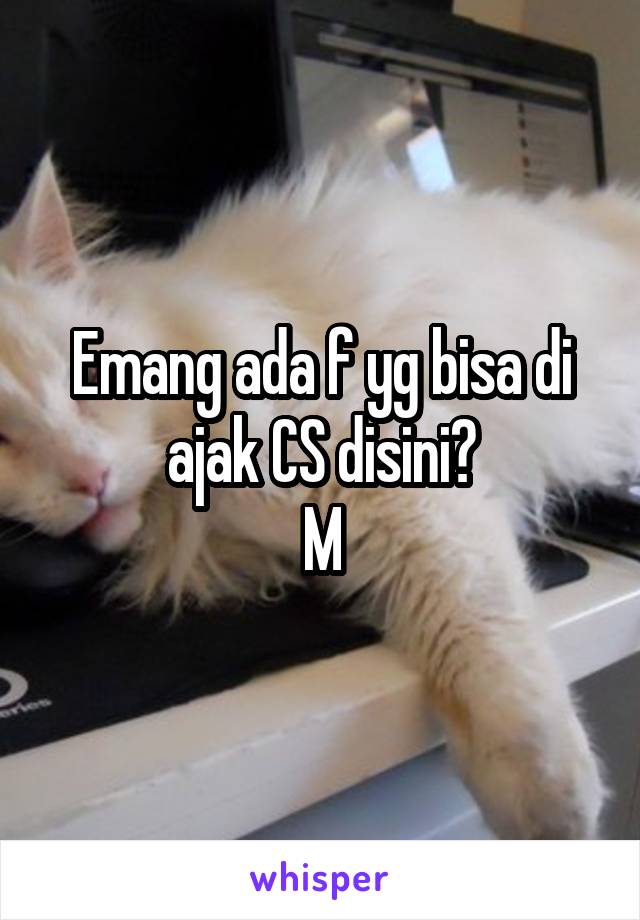 Emang ada f yg bisa di ajak CS disini?
M