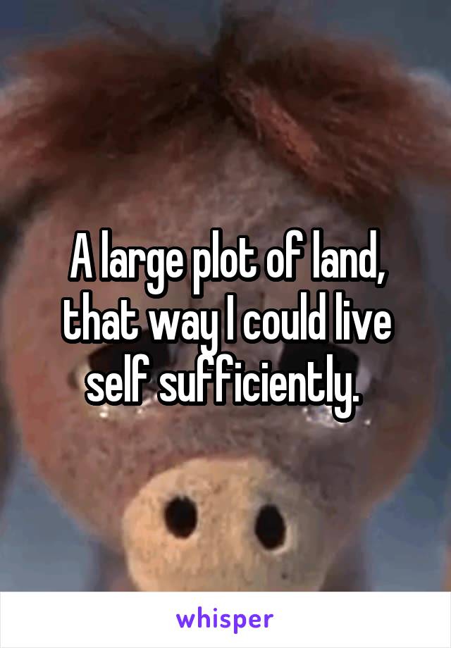 A large plot of land, that way I could live self sufficiently. 