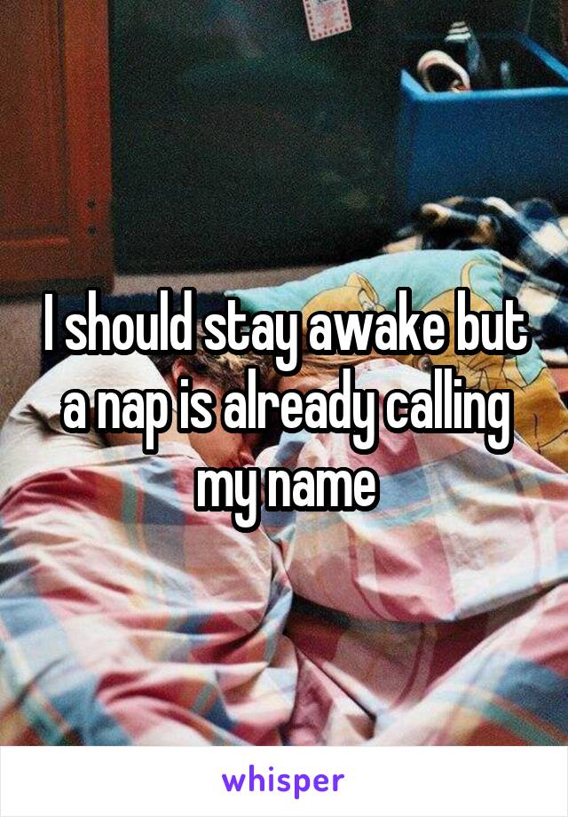 I should stay awake but a nap is already calling my name