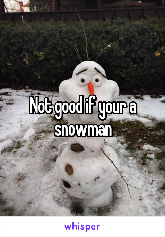 Not good if your a snowman