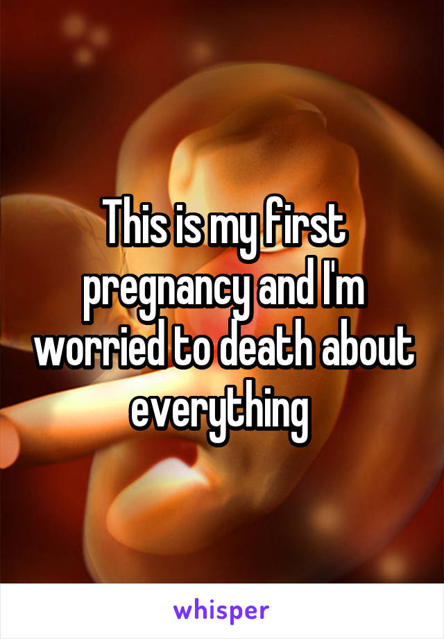 This is my first pregnancy and I'm worried to death about everything 