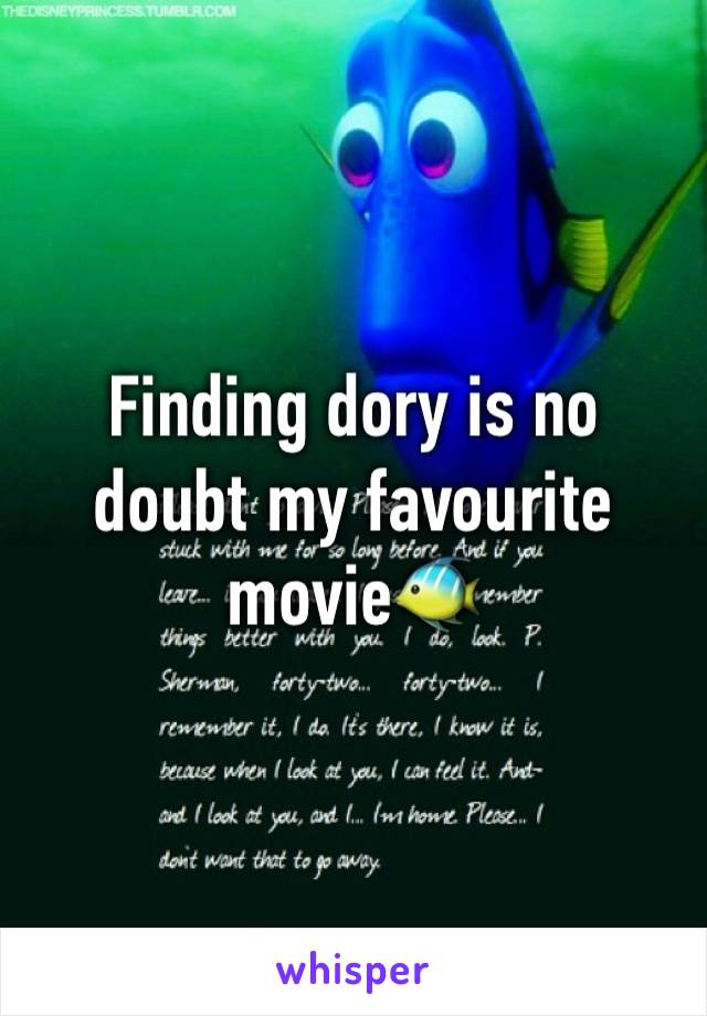 Finding dory is no doubt my favourite movie🐠