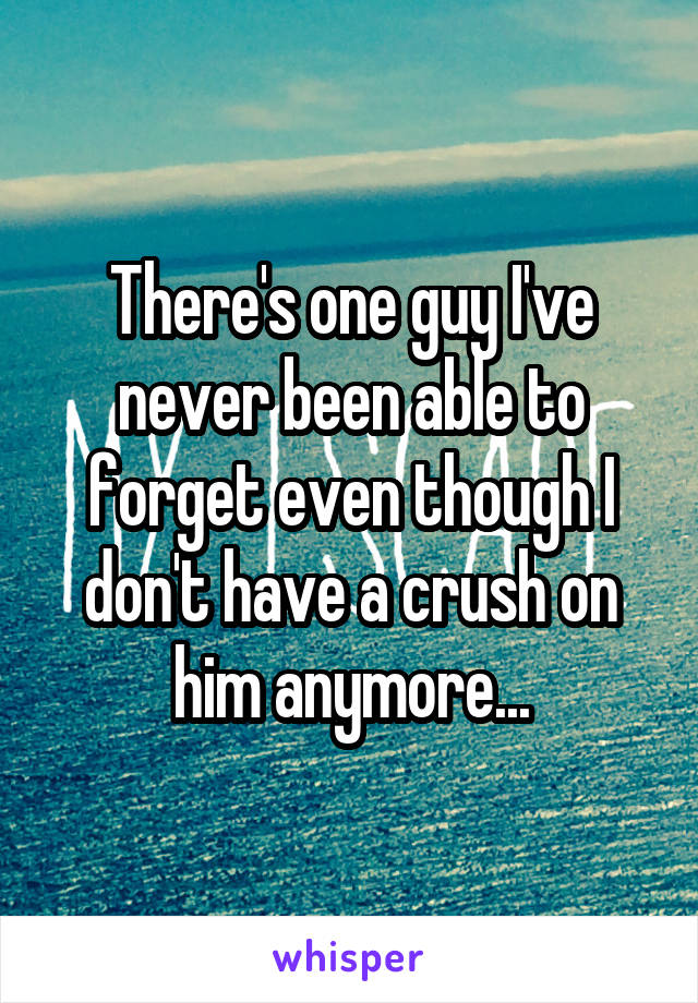 There's one guy I've never been able to forget even though I don't have a crush on him anymore...