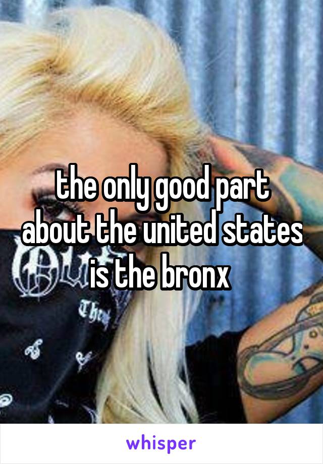 the only good part about the united states is the bronx 