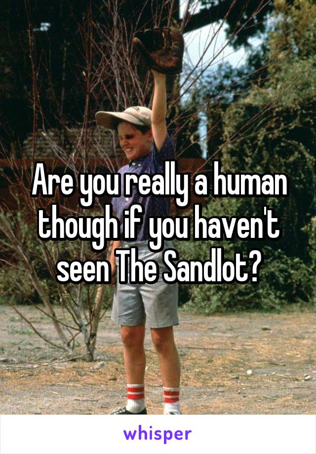 Are you really a human though if you haven't seen The Sandlot?