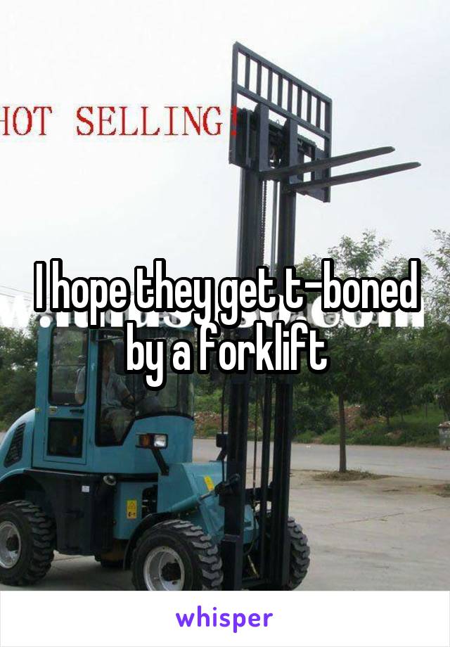 I hope they get t-boned by a forklift