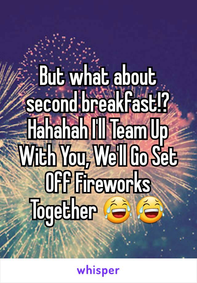 But what about second breakfast!? Hahahah I'll Team Up With You, We'll Go Set Off Fireworks Together 😂😂