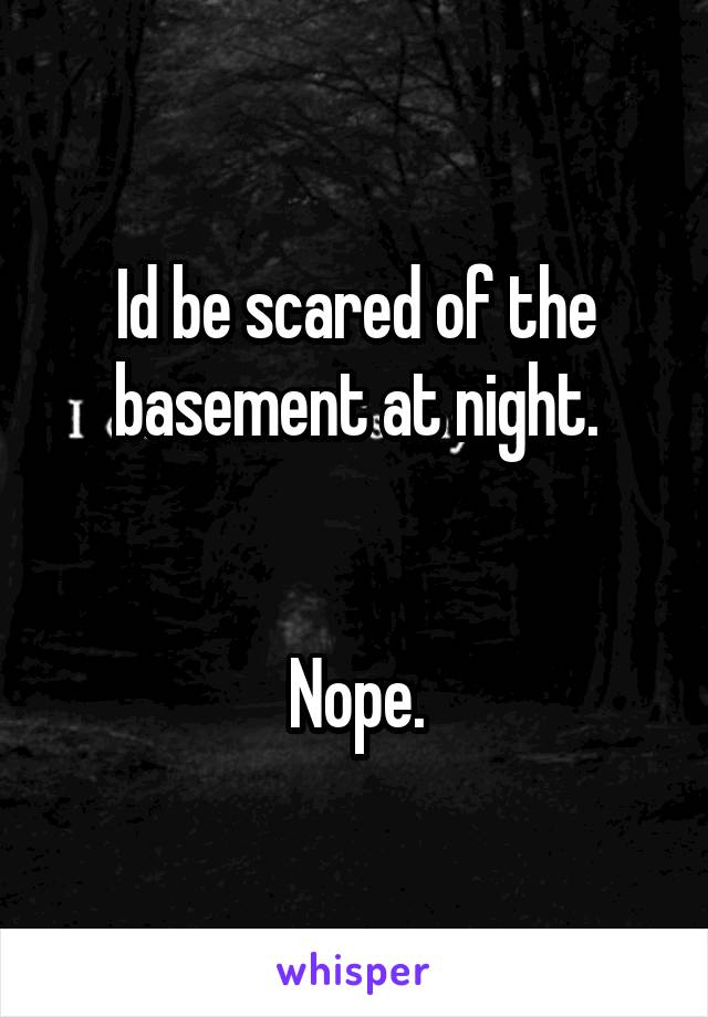 Id be scared of the basement at night.


Nope.