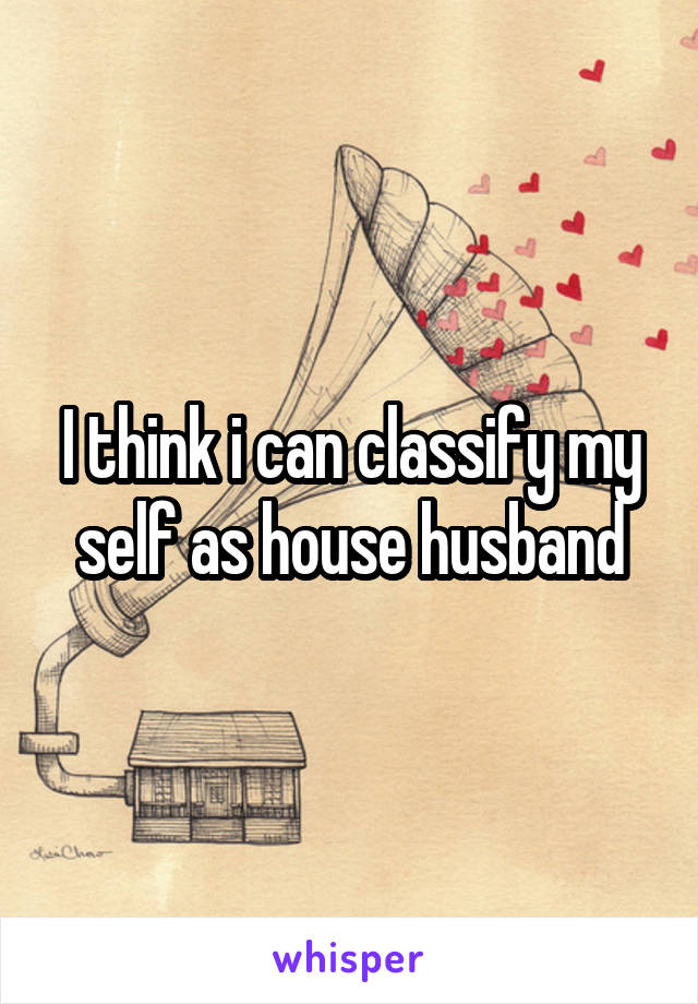 I think i can classify my self as house husband