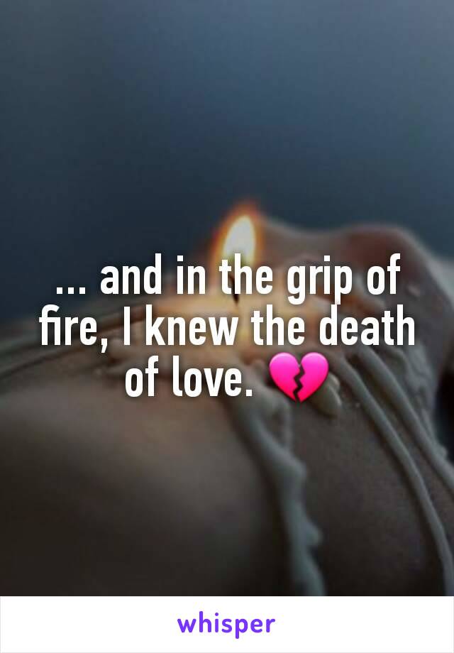 ... and in the grip of fire, I knew the death of love. 💔