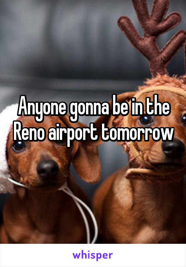 Anyone gonna be in the Reno airport tomorrow 