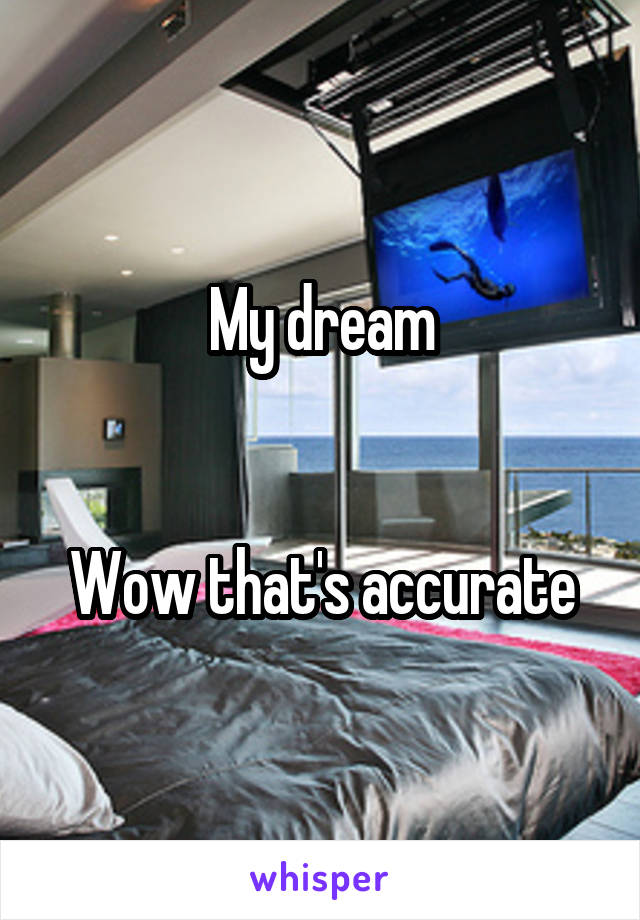 My dream


Wow that's accurate