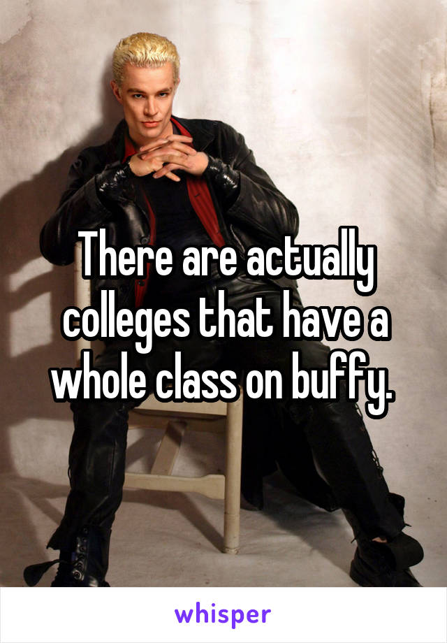 There are actually colleges that have a whole class on buffy. 