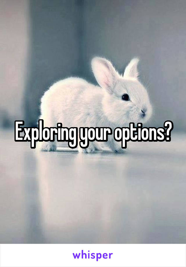 Exploring your options?