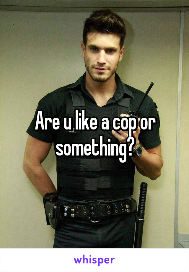 Are u like a cop or something?