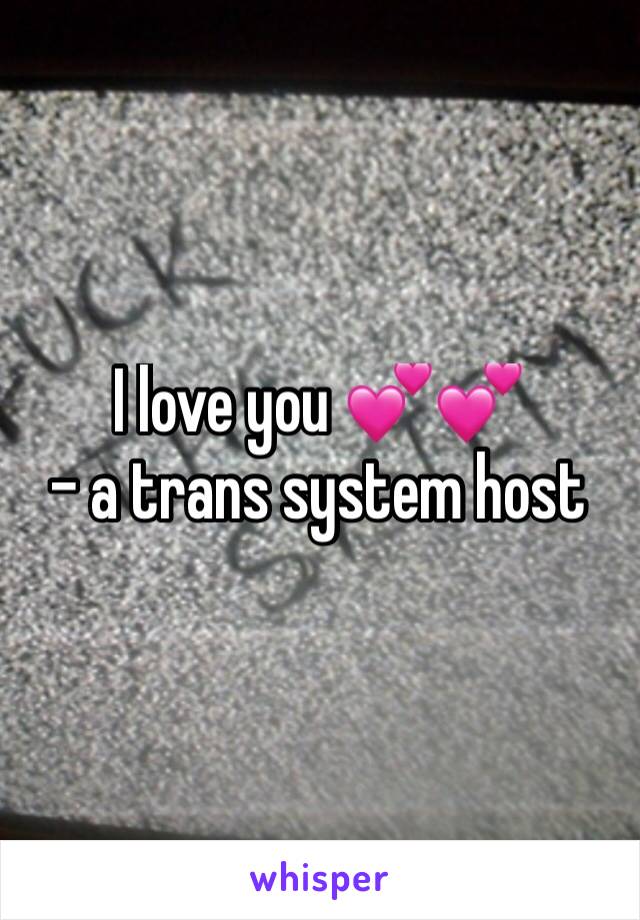 I love you 💕💕
- a trans system host
