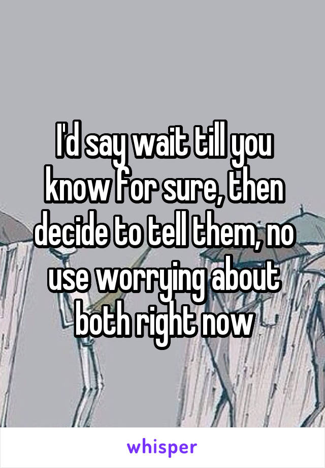 I'd say wait till you know for sure, then decide to tell them, no use worrying about both right now