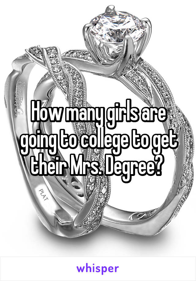 How many girls are going to college to get their Mrs. Degree? 