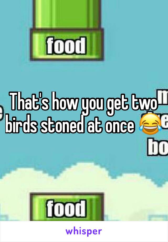 That's how you get two birds stoned at once 😂