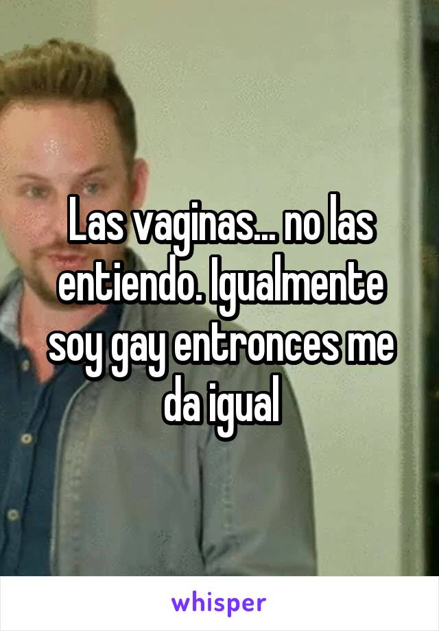 Las vaginas... no las entiendo. Igualmente soy gay entronces me da igual