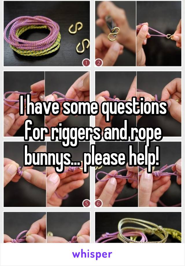 I have some questions for riggers and rope bunnys... please help! 