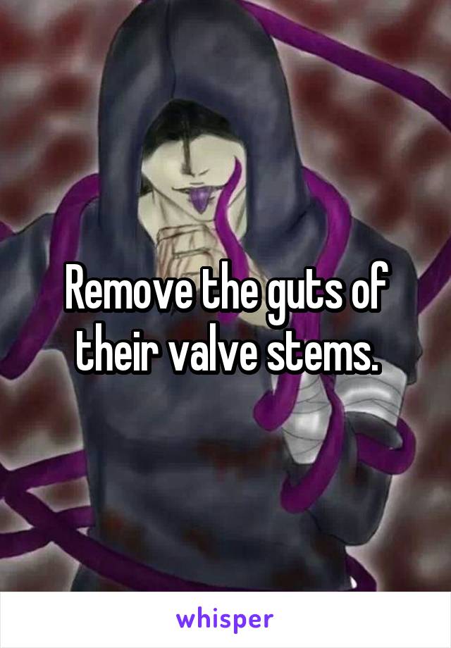 Remove the guts of their valve stems.