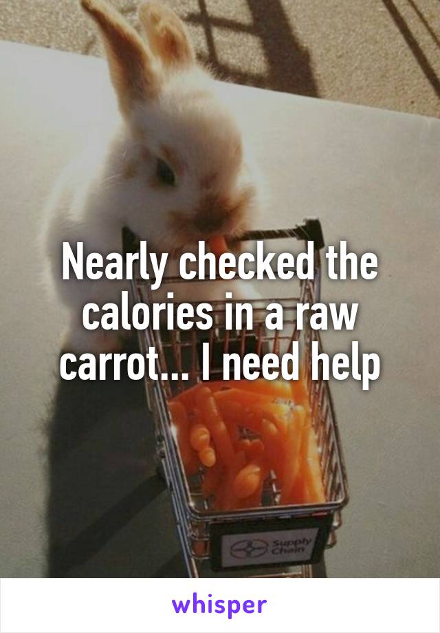 Nearly checked the calories in a raw carrot... I need help