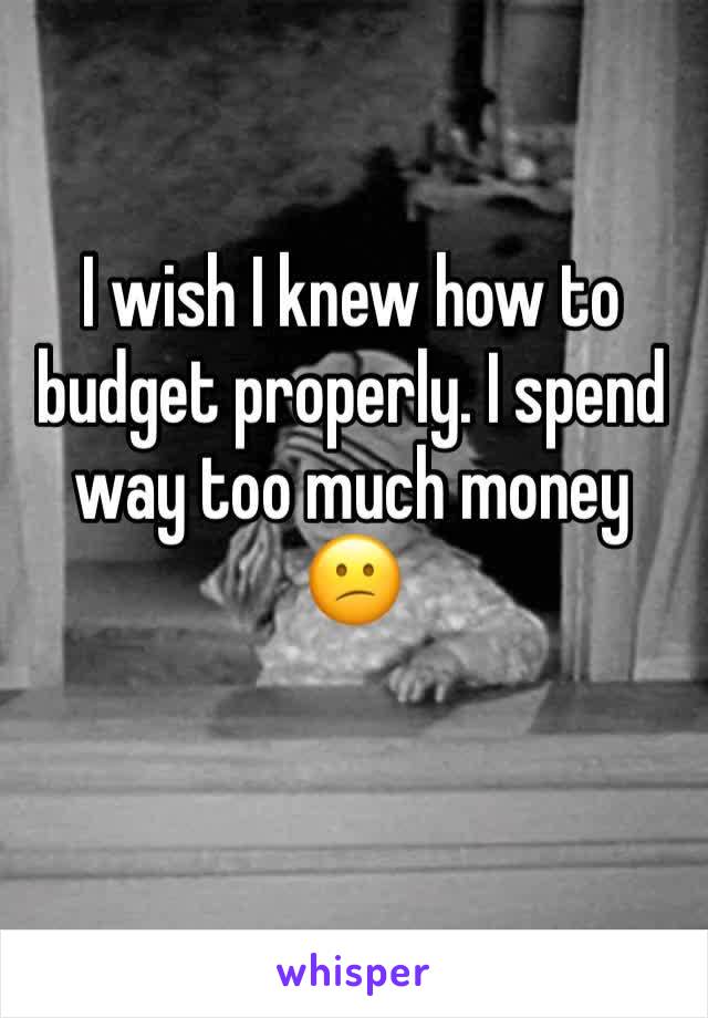 I wish I knew how to budget properly. I spend way too much money 😕