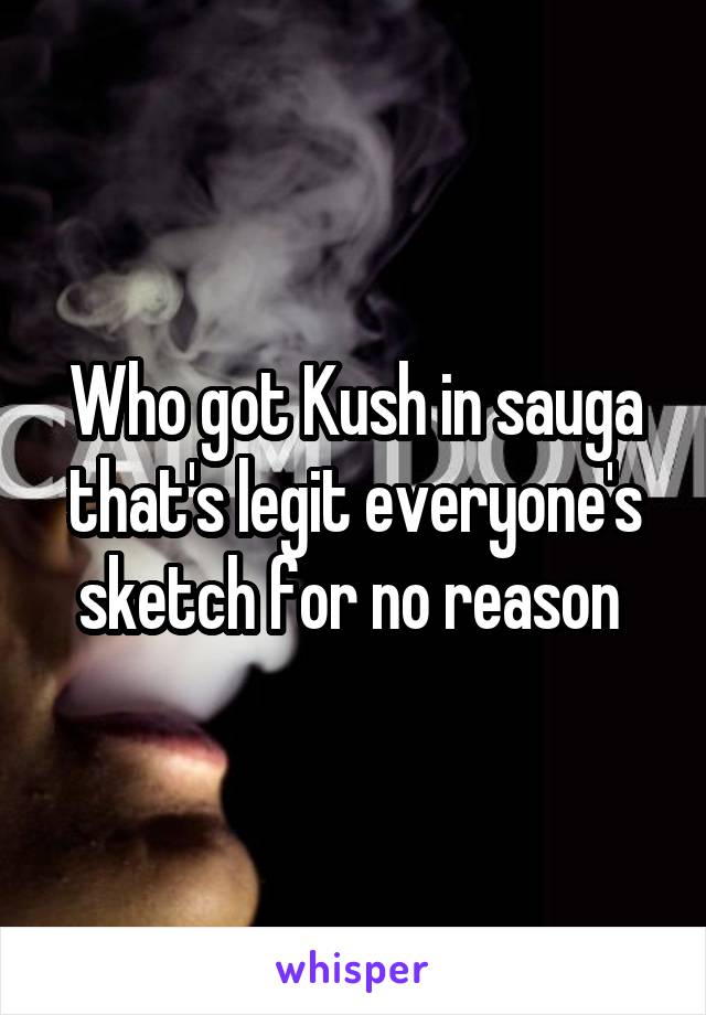 Who got Kush in sauga that's legit everyone's sketch for no reason 