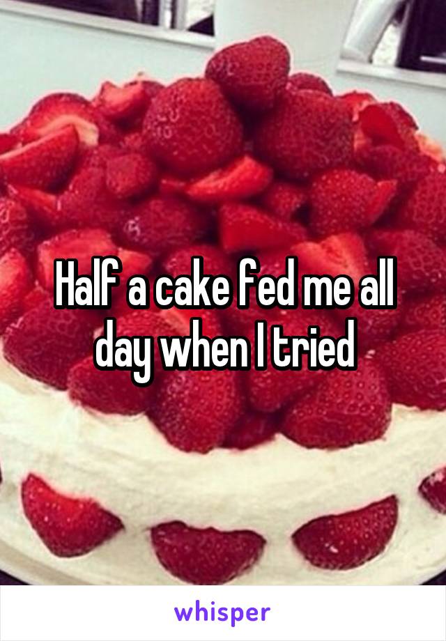 Half a cake fed me all day when I tried