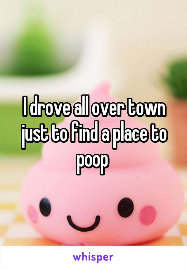 I drove all over town just to find a place to poop 