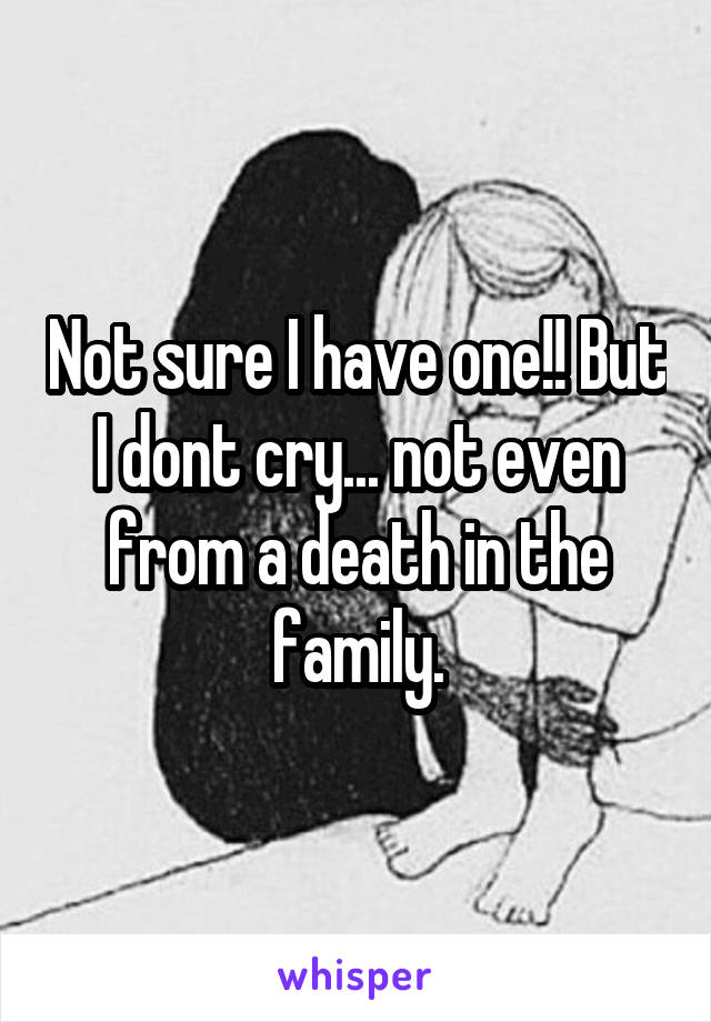 Not sure I have one!! But I dont cry... not even from a death in the family.