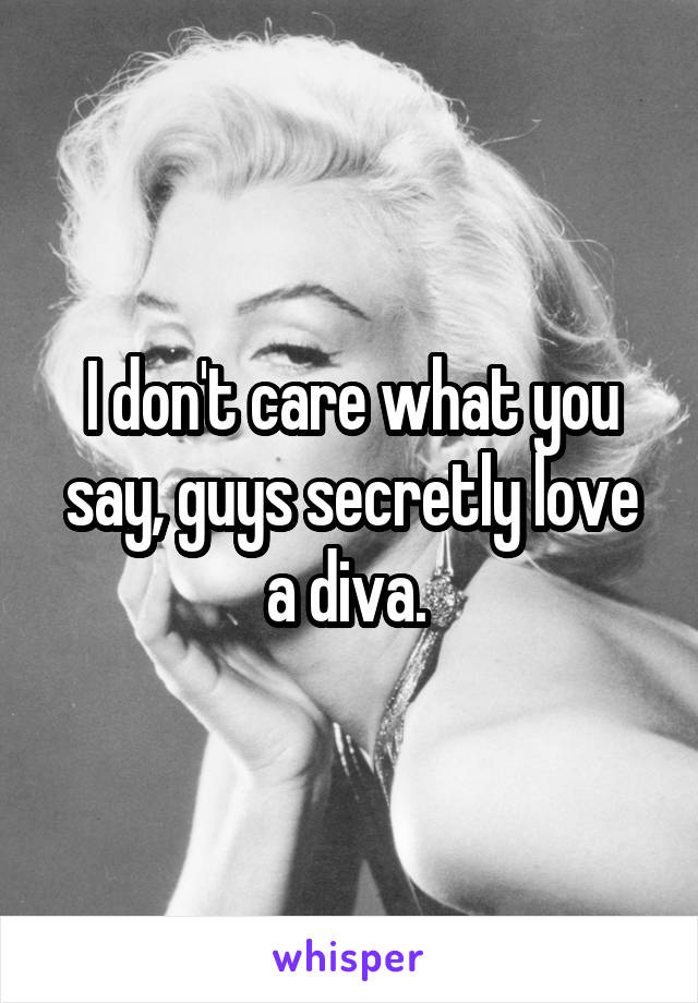 I don't care what you say, guys secretly love a diva. 