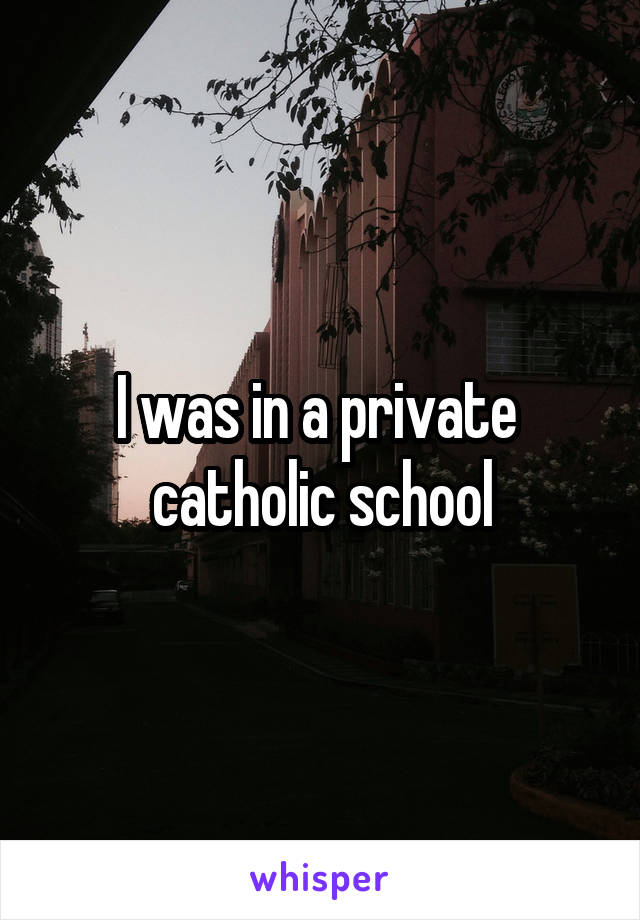 I was in a private  catholic school