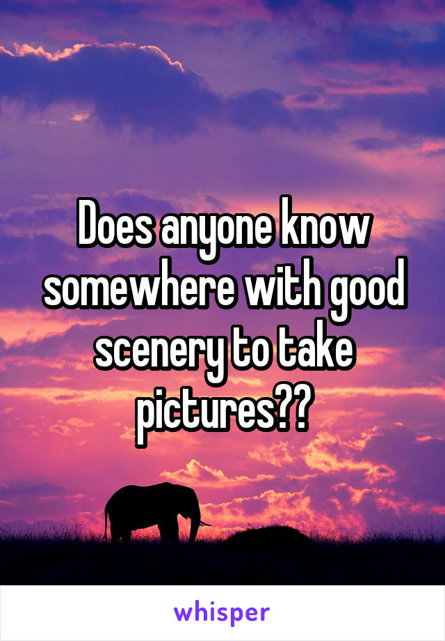 Does anyone know somewhere with good scenery to take pictures??