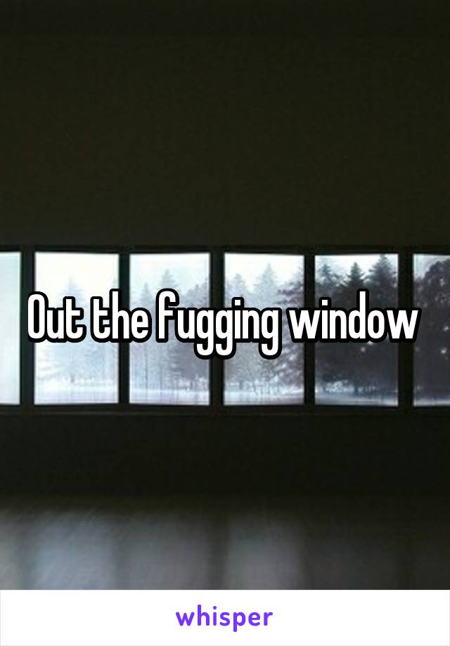 Out the fugging window 
