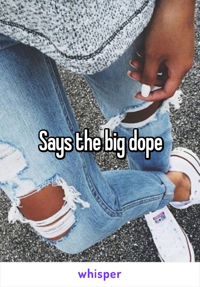 Says the big dope