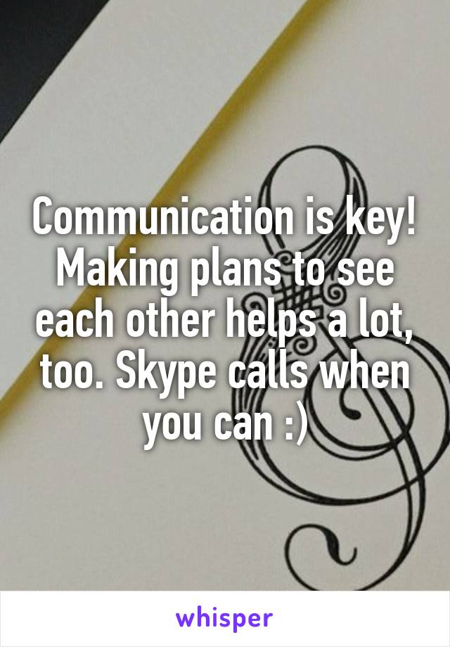 Communication is key! Making plans to see each other helps a lot, too. Skype calls when you can :)