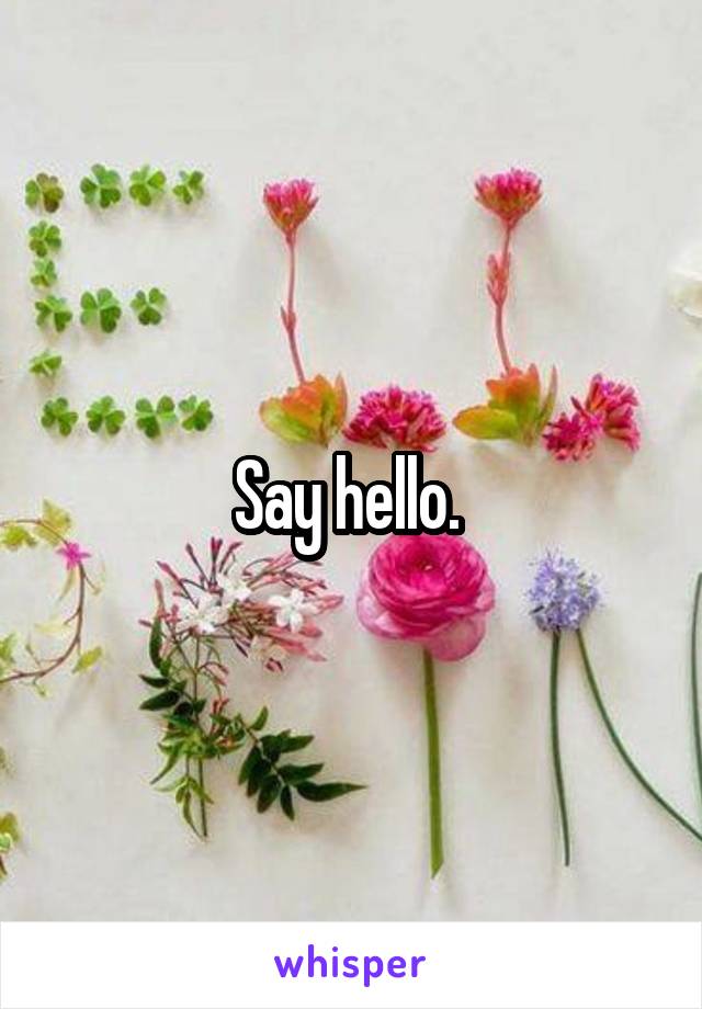 Say hello. 