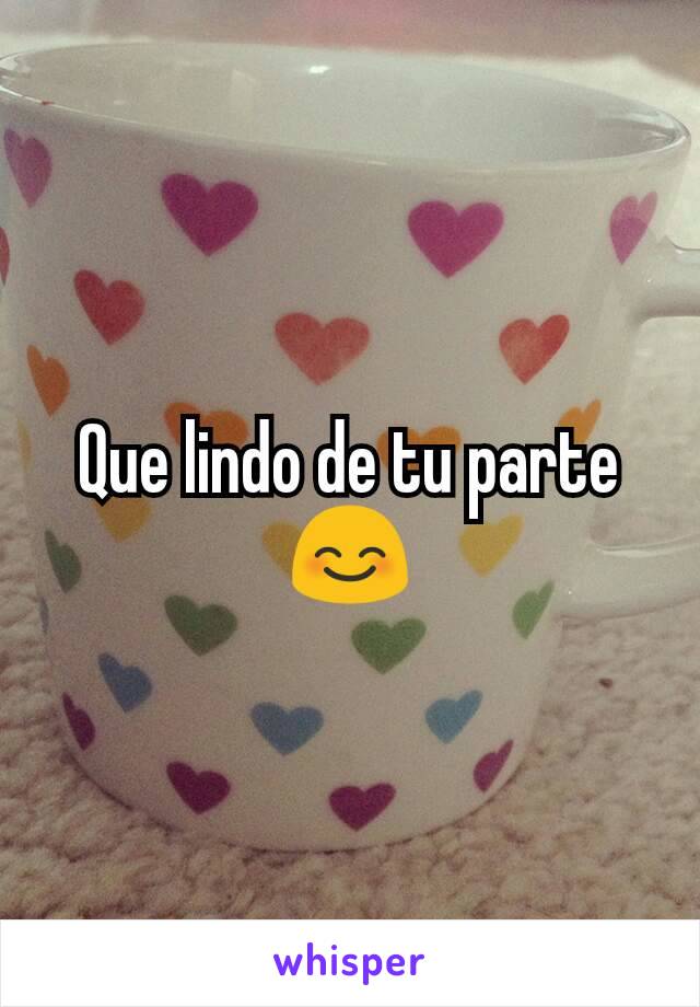 Que lindo de tu parte 😊