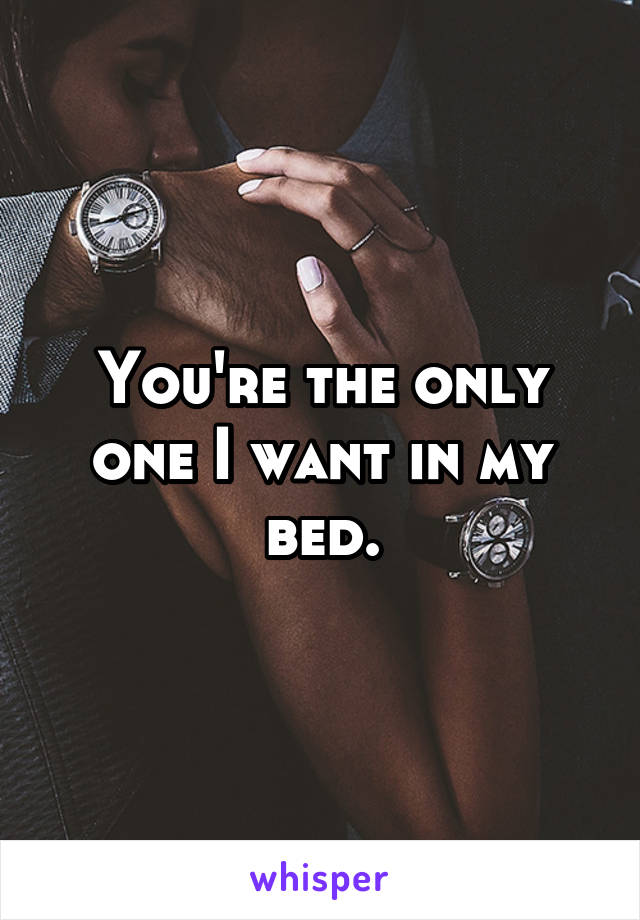 You're the only one I want in my bed.