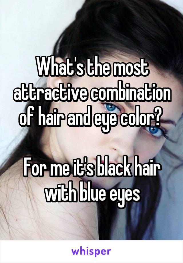 What's the most attractive combination of hair and eye color? 

For me it's black hair with blue eyes