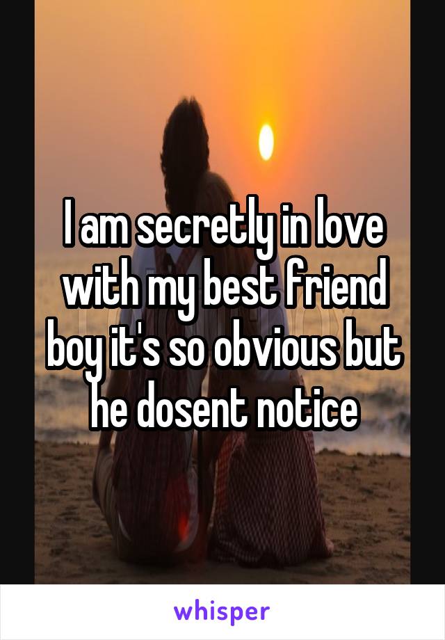 I am secretly in love with my best friend boy it's so obvious but he dosent notice