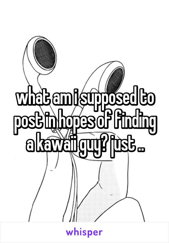 what am i supposed to post in hopes of finding a kawaii guy? just ..