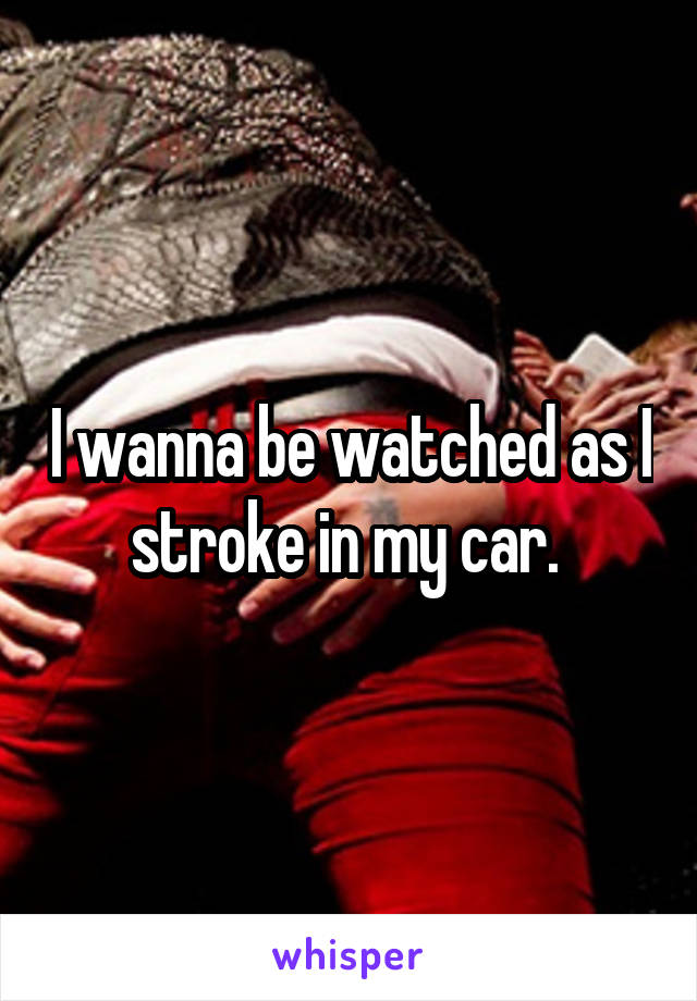 I wanna be watched as I stroke in my car. 