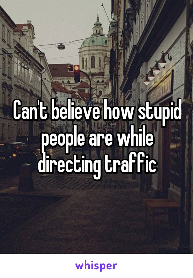 Can't believe how stupid people are while directing traffic