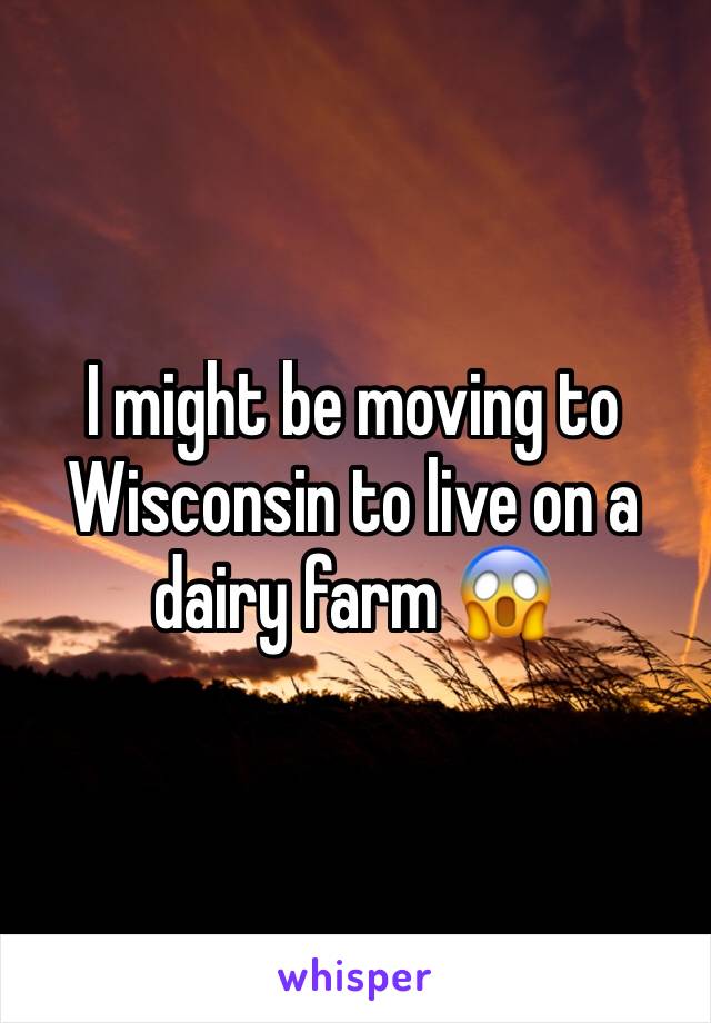 I might be moving to Wisconsin to live on a dairy farm 😱